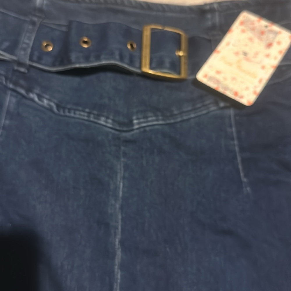 NWT Free People Skirt Faded Indigo Belted Denim size 2 - Picture 11 of 11